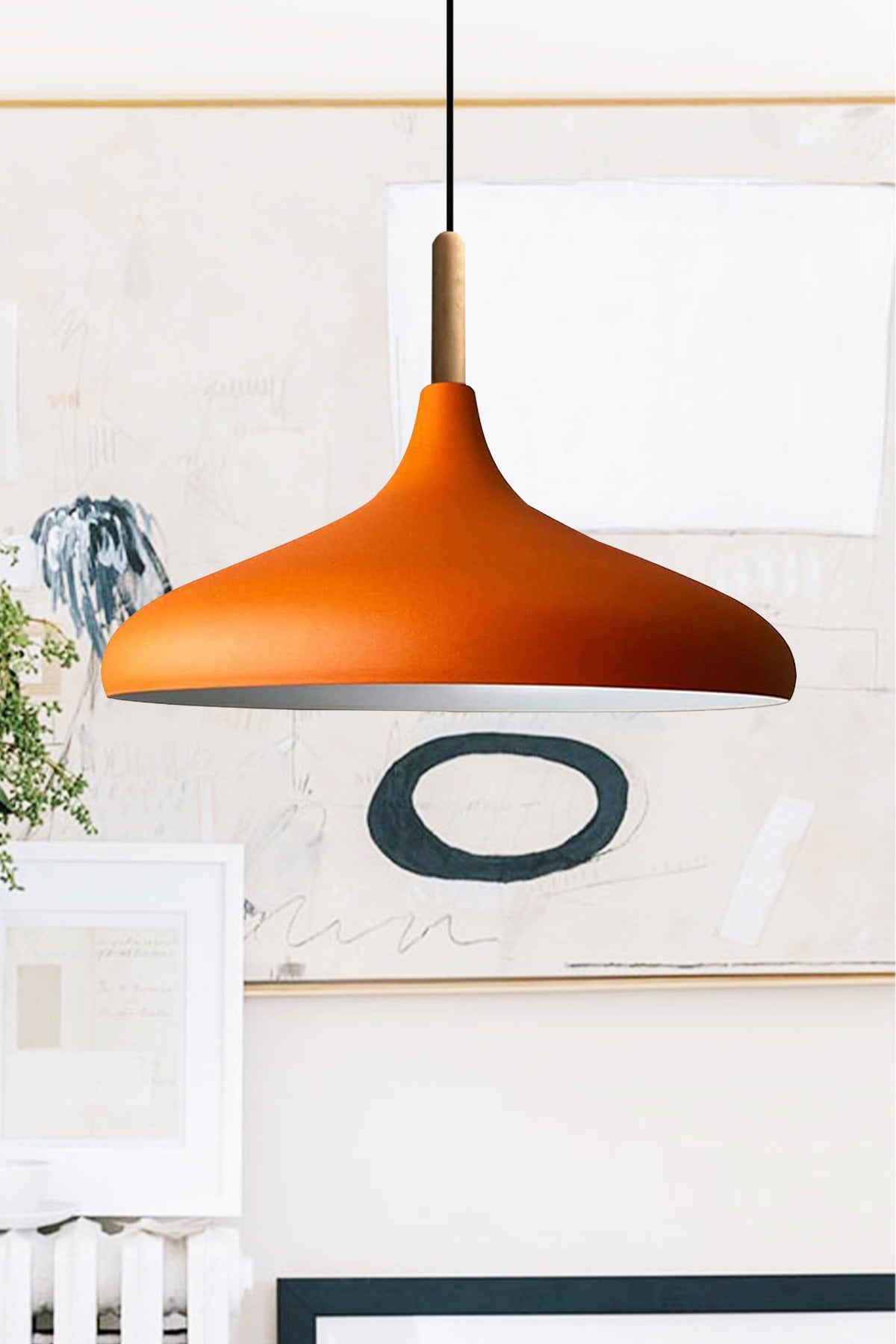 Champion Orange Wooden Single Chandelier Pendant Lamp Living Room Kitchen Cafe Boutique Lamp Lighting Chandeliers