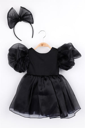 Black Crown Organza Girl'S Party Dress - Carlene