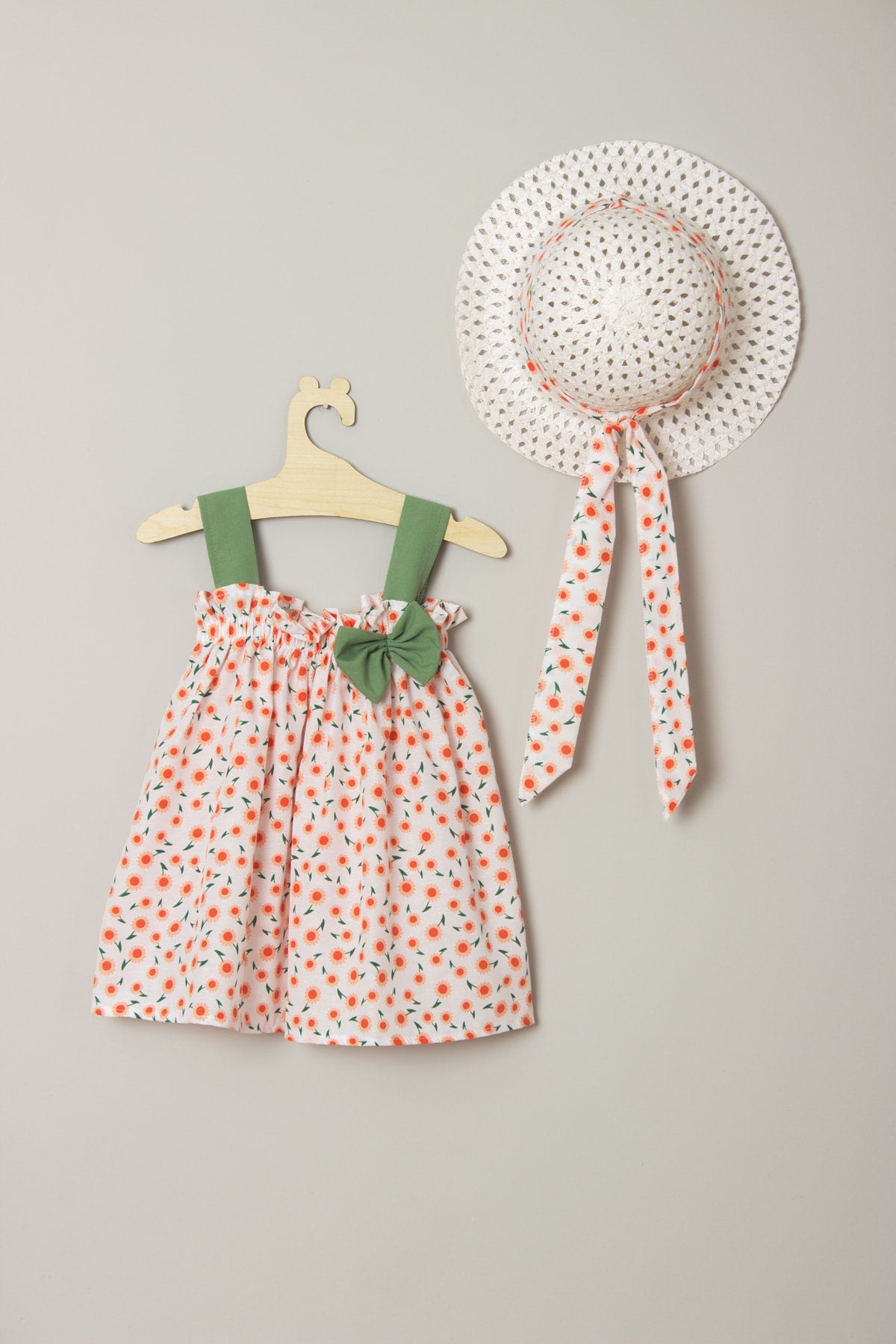 New Season Ribbed Bow Daisy Dress