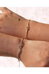 Knot Pattern Couple-friendship Bracelet Silver-silver Color