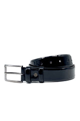 Men's Black Classic Patterned Patent Leather Belt