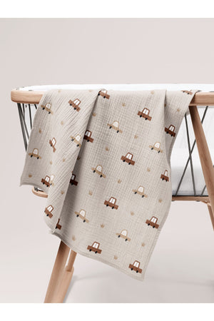Cars1 Organic Crinkle Square Muslin Cover 100 X 100 Cm