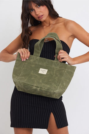 Canvas-Tasche aus grünem Teewachs