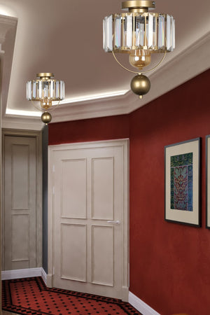 Gallon Single Lux Crystal Antique Ceiling Mount Chandelier