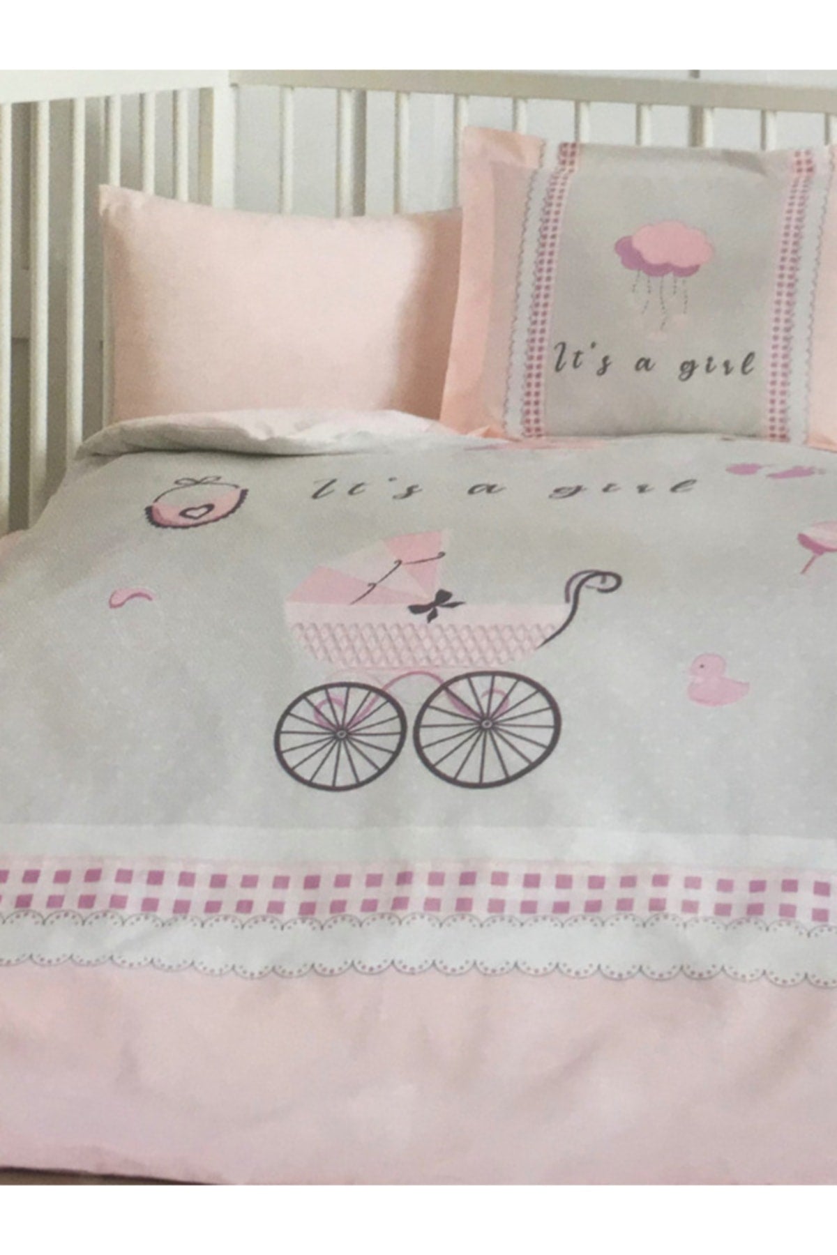 Ranforce Baby Duvet Cover Set Jouets Pink