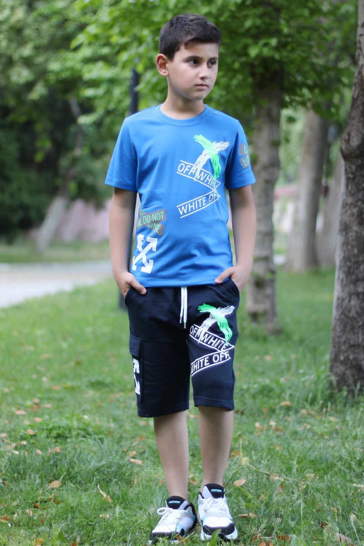 X Printed Men's Capris Men's Bottom-Top Tracksuit Set