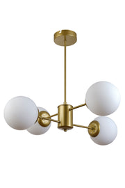 Seoul Modern Design Living Room Dining Room Kitchen Antique Color White Glass Pendant Lamp 4-Piece Chandelier