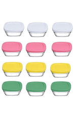 Pudding Glass Storage Container with Silicone Lid 12 Liters Breakfast 310cc. fma07093