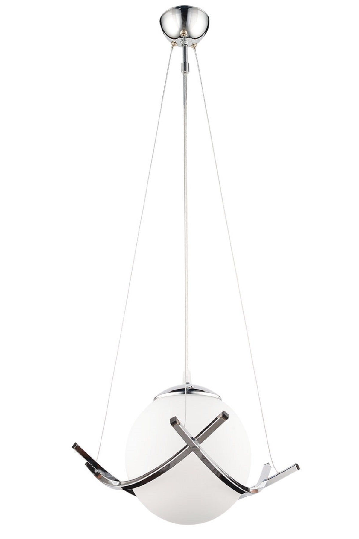 Modern Single Glass Chandelier Chrome
