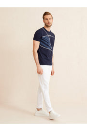 Crew Neck Slim Fit Printed Modal T-Shirt