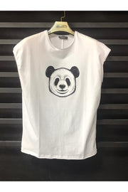 Men'S Printed Oversize Zero Sleeve Tshirt