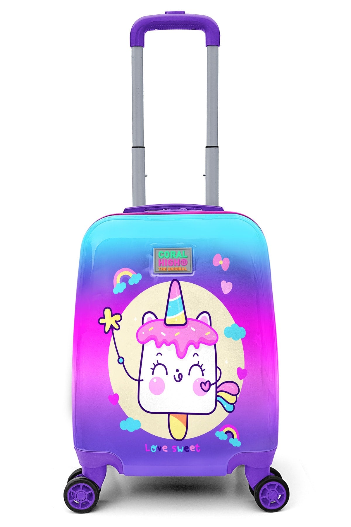 Kids Colorful Batik Unicorn Ice Cream Pattern Kid Suitcase 16721