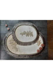 Algeria Fringed Mink French Lace 2 Piece Bath Mat Tasseled Dowery Closet Set - Swordslife