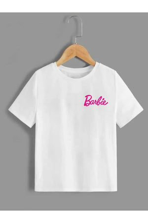 Weißes Kinder-T-Shirt mit Barbie-Aufdruck