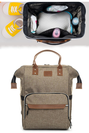 Lux Wasserdichter, schmutzabweisender, funktionaler Babypflege-Rucksack, Beige