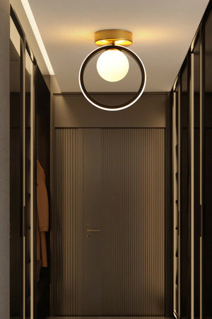 Mila Led Chandelier White Glass Led Single Chandelier