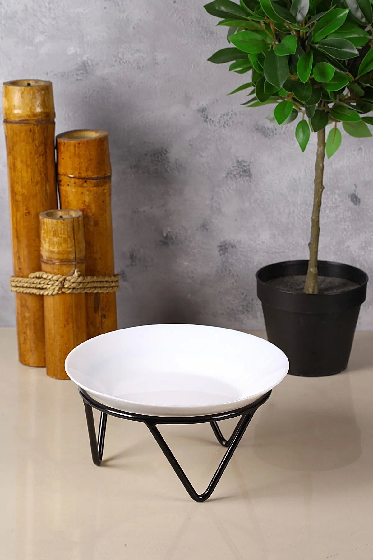 Luxurious Metal Black Leg, Decorative Pastry Cake Fruit Serving Riser, Potted Bell Stand