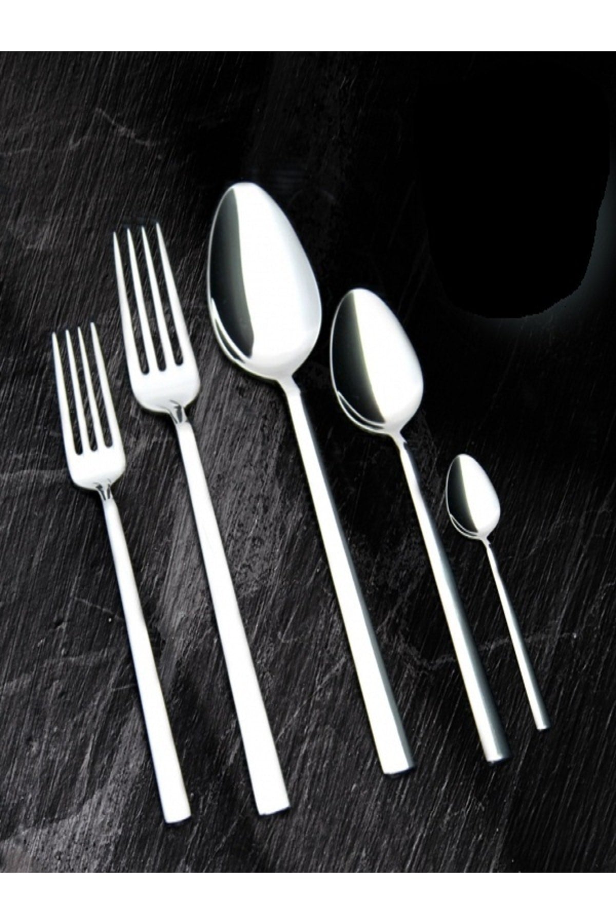 30-Piece Natural Cutlery Set for 6 Persons, Straight Model