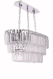 Wasserfall-Ellipse, silberne Pendelleuchte, Kronleuchter