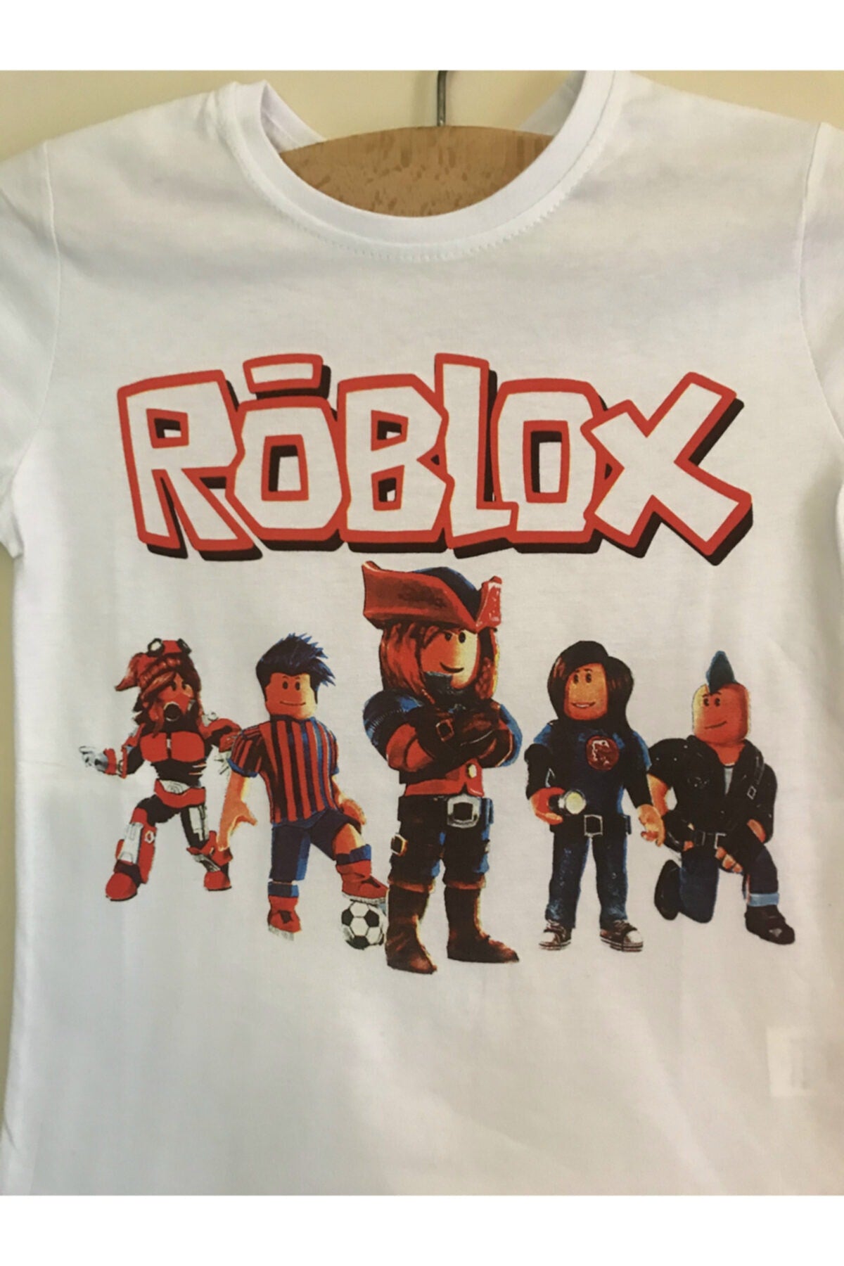 Unisex Kids White Roblox T-Shirt