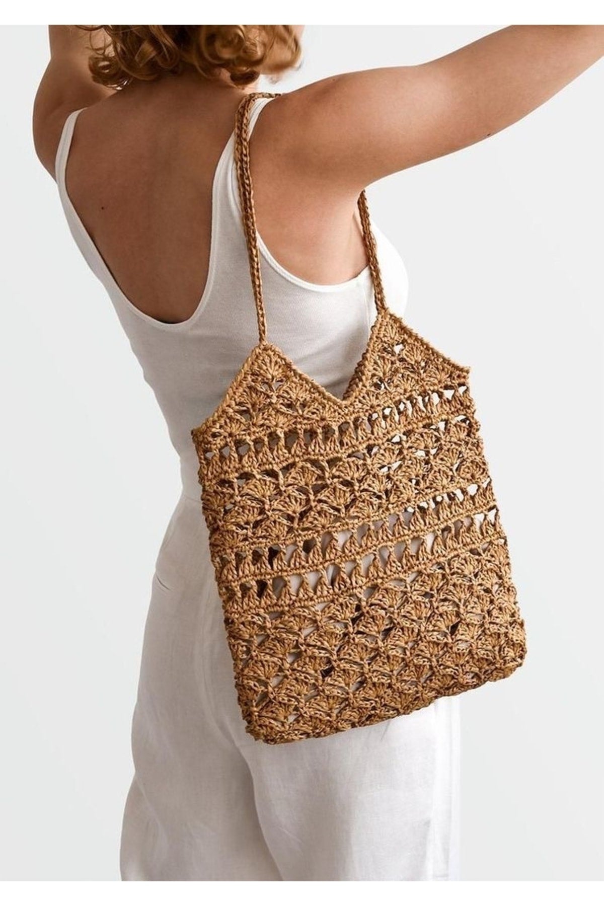 Patterned Straw Bag