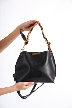 Black Women'S Shawl Hand And Shoulder Bag Bg1121-301-0004