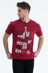 Men's T-Shirt Regular Fit S-4095 Claret Red