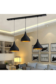 Triple Long Black Chandelier Pendant Lamp Living Room Desktop Kitchen Living Room Hotel Chandelier Models