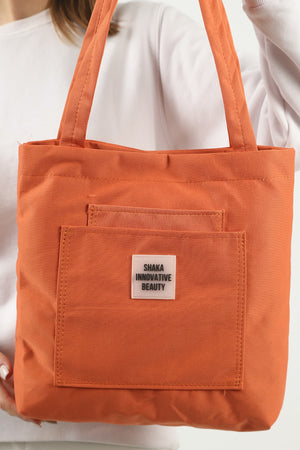 Orange U22 3-Compartment Front 2 Pocket Detailed Canvas Fabric Daily Women'S Arm And Shoulder Bag B:35 E:35