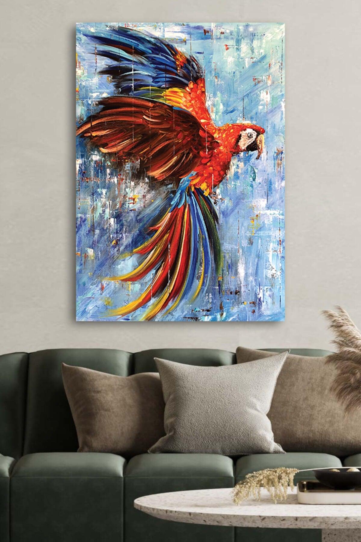 Canvas Printed Decorative Oil Painting Colorful Parrot Macaw Home Office Hotel Decor Gift Painting - Swordslife