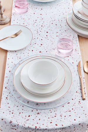 Leon Rose Gold 24 Pieces 6 Person Porcelain Dinnerware