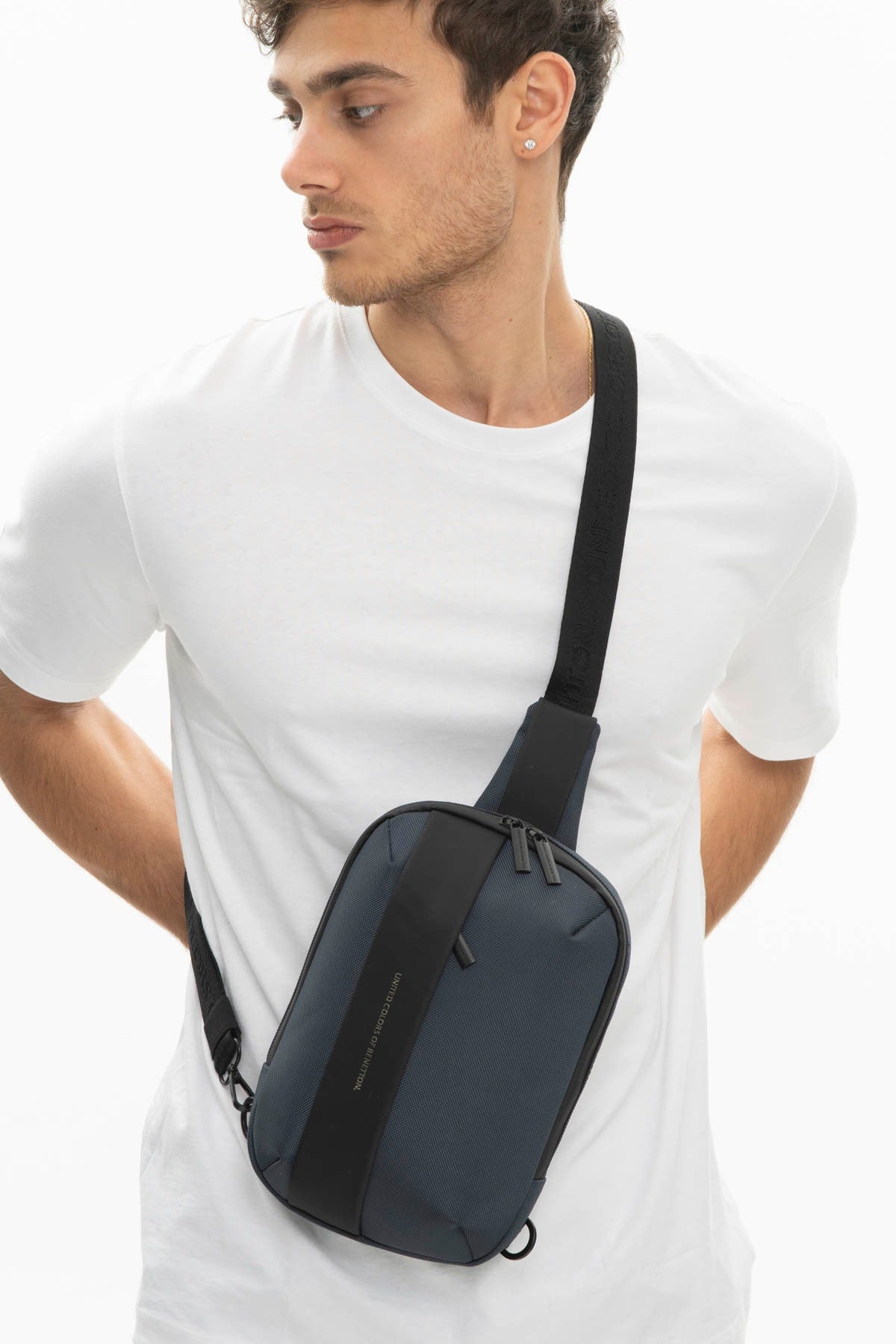 Benetton Men's Body Bag Navy Blue Bnt927