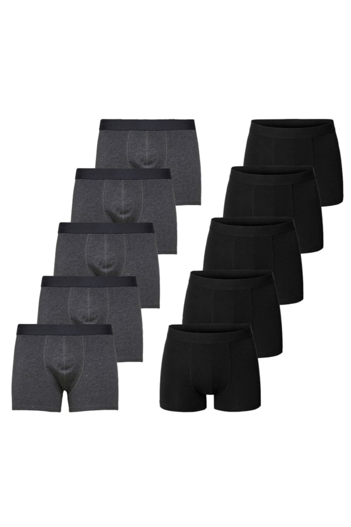 Schwarze geräucherte Premium-Lycra-Boxershorts für Herren, 10 Stück