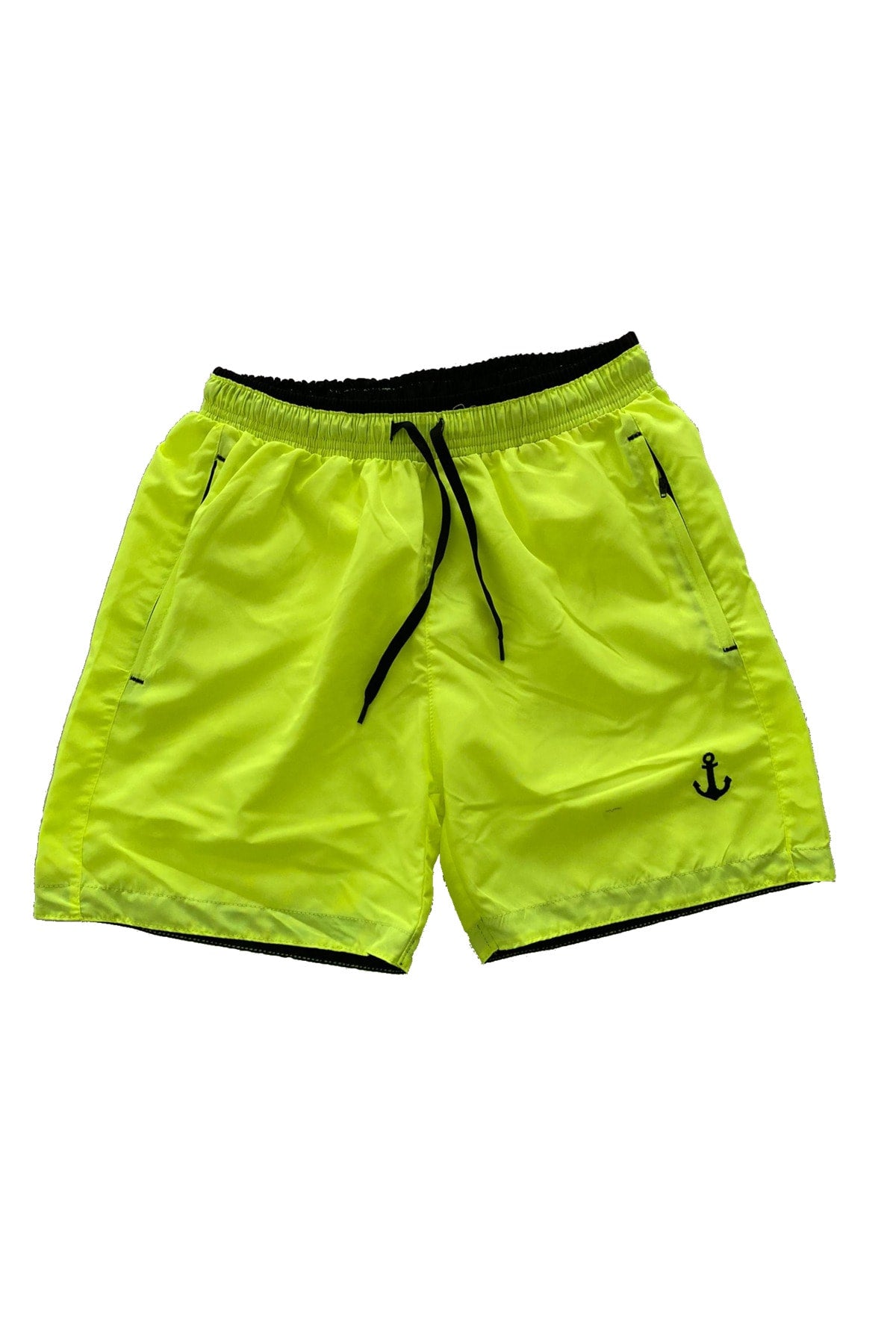 Bunte Marine-Shorts mit Reißverschluss und Taschen