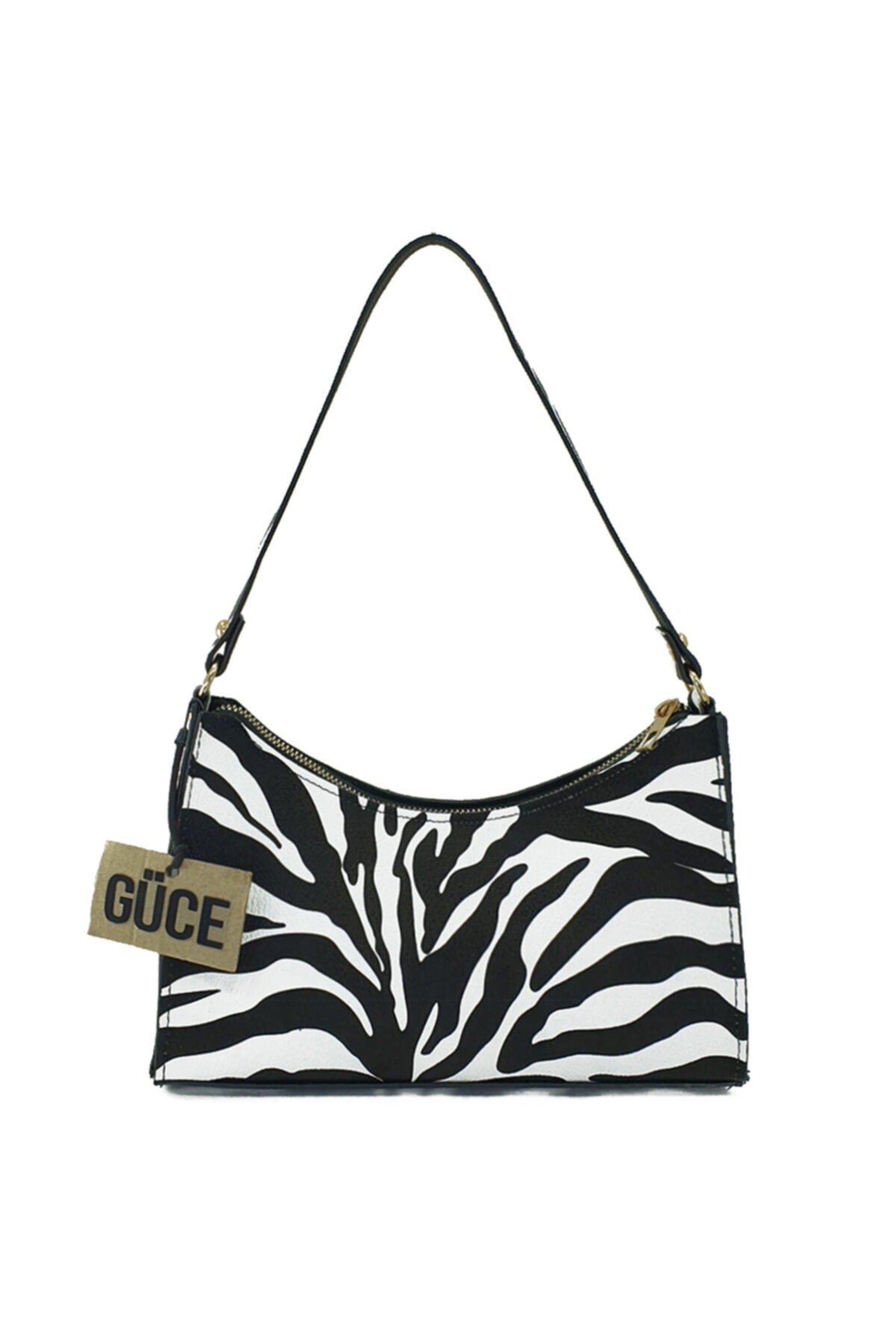 Black White Large Zebra Patterned Baguette Baguette Hand And Shoulder Bag Gc0090zebra2