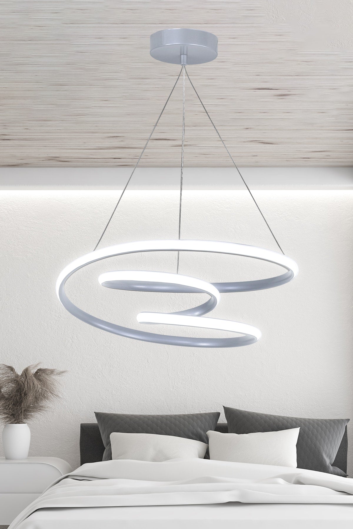 Modern Pendant Lamp Galaxy Silver Case White Light Led Chandelier
