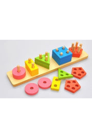 Wooden Toy Geometric Shape Placing 5 Rectangular Bultak