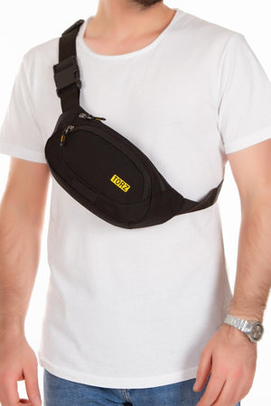 Herren Gürteltasche Schwarze Brust Cross Schulter Seitentasche