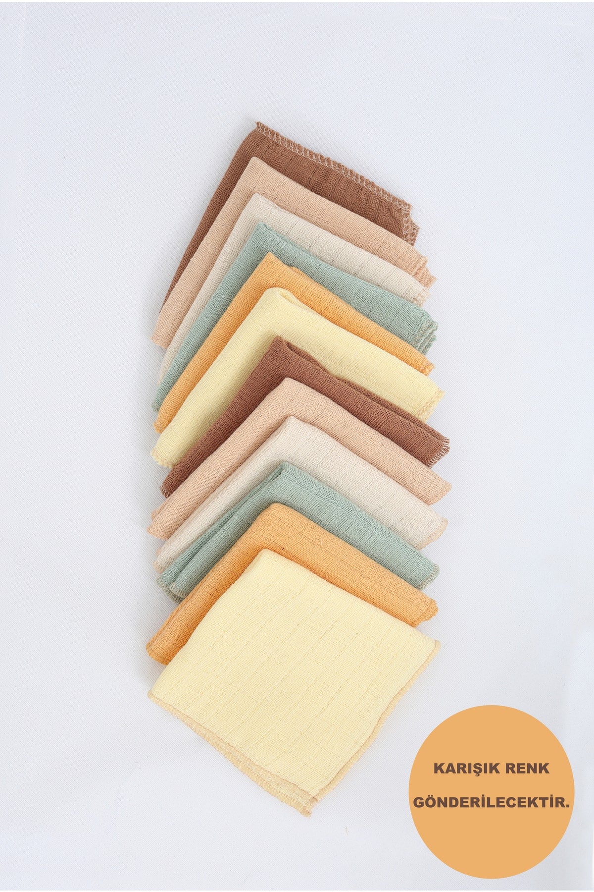 12 Pcs Muslin Mouth Wipes, Sweat Cloth Double Layer Sewn