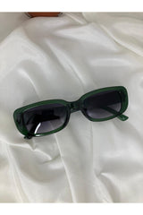 Unisex Vintage Rectangle Green Sunglasses