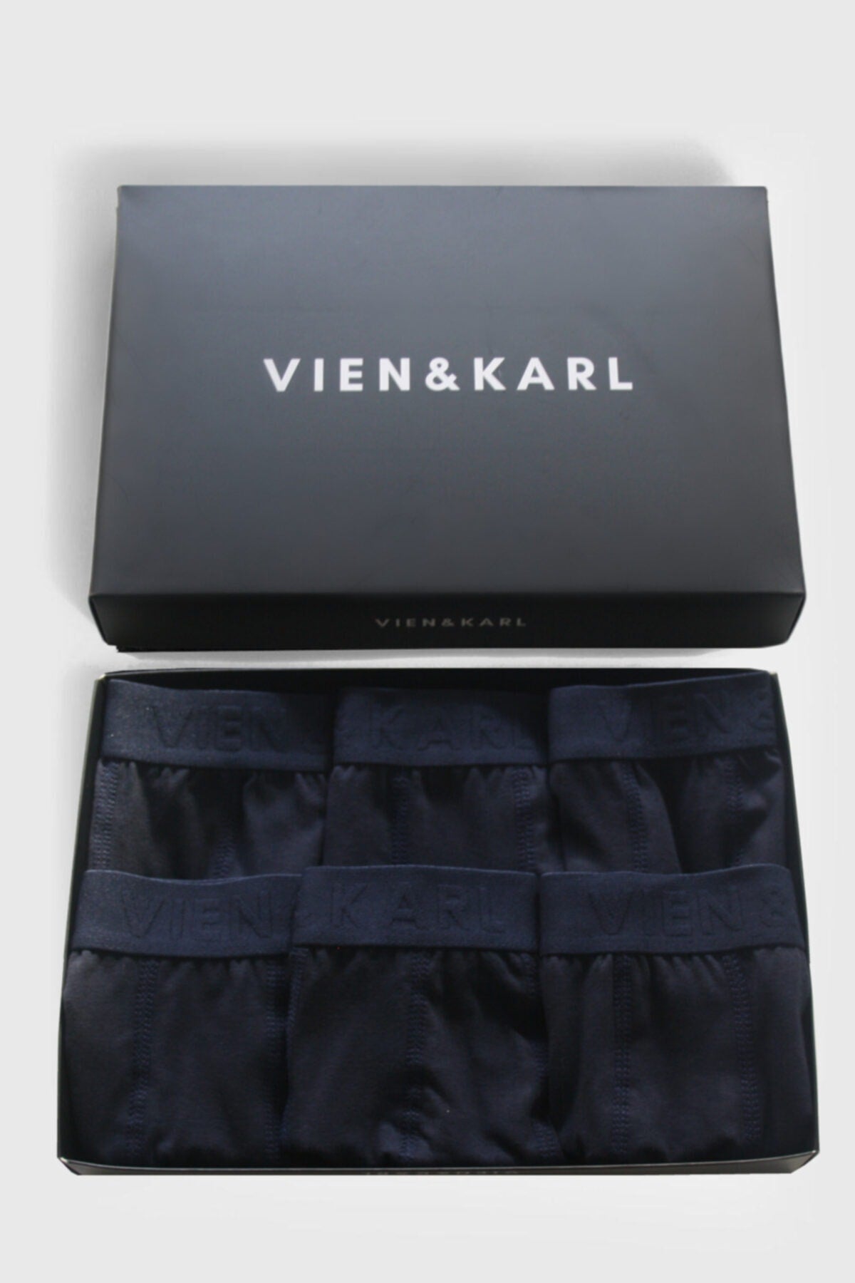 Men's Navy Blue Plain Lycra Boxer Shorts Box of 6