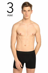 Men's Black 3-Pack Lycra Boxer ELF568T0114CCM3