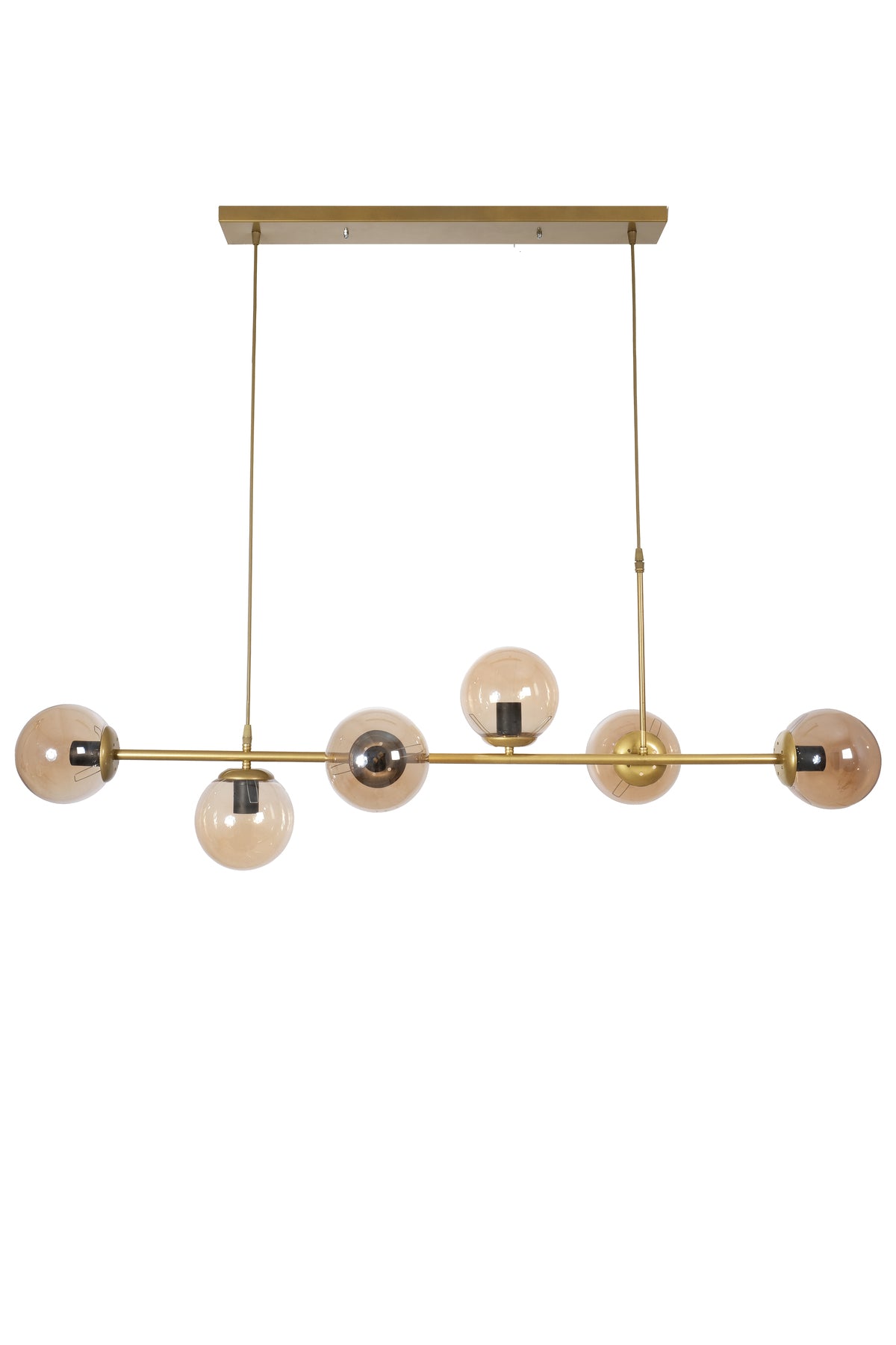 Simao Modern Design Antique Color Honey Glass Living Room - Dining Table Top - Kitchen 6-Piece Chandelier