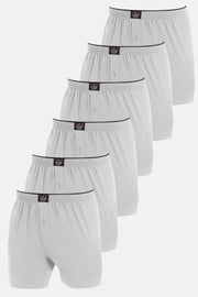 6 Pack Men'S Single Jersey Boxer Gray Cotton