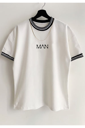 Herren-Sommer-T-Shirt mit Oversize-Kragen und detaillierter Passform für die neue Saison