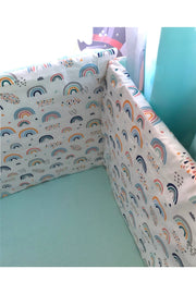 Crib Side Protection Bumper 60X120 Crib (3 Pcs) Rainbow Mint Green