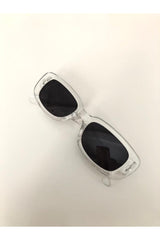 Unisex Transparent Square Rectangle Vintage Sunglasses