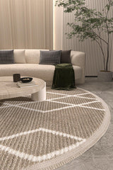 Vetrina 3608 Mink Soft Texture Carpet Rug Living Room Kitchen Hallway Cut Runner Round Machine Rug - Swordslife