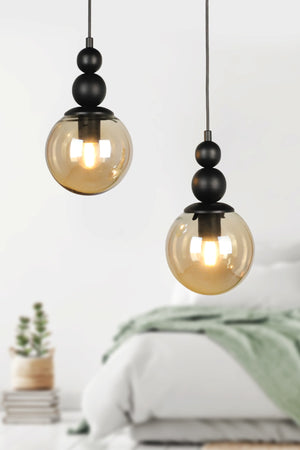 Infinite 2Nd Chandelier Black Honey Glass