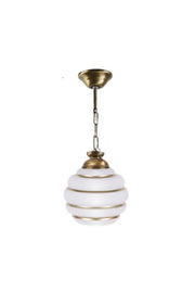 Gold Detailed Glass Single (15 Cm Diameter) Chandelier